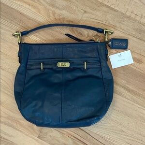 Coach Dark Blue Leather Shoulder Bag NWT